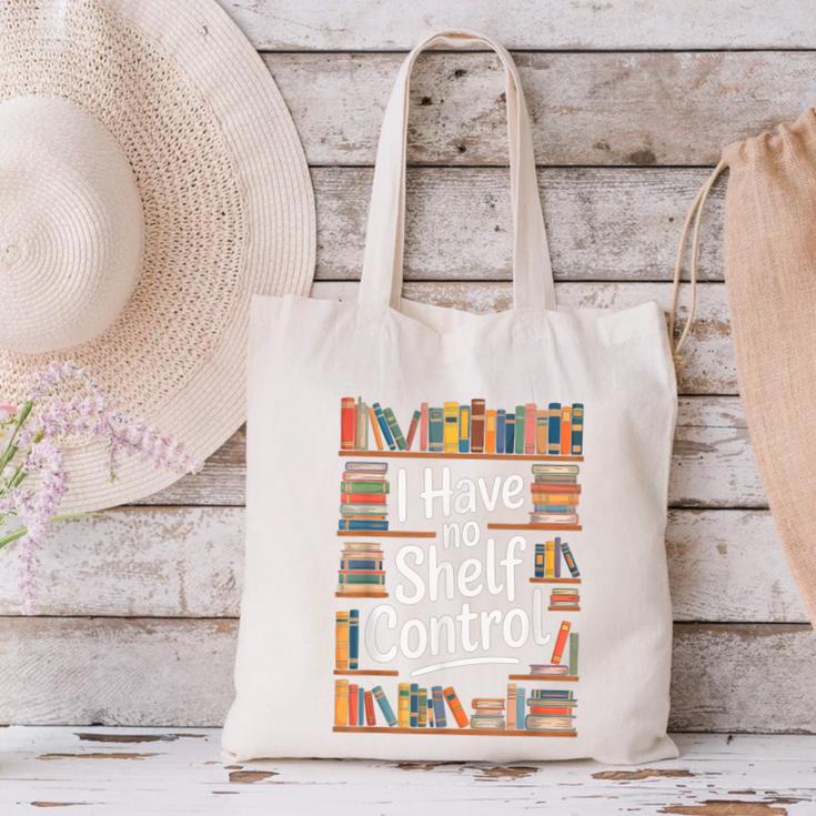 I Have No Shelf Control Book Lovers Vintage Floral Canvas Tote Bag