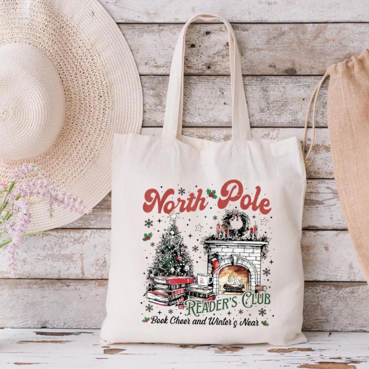 North Pole Book Club Book Lover Bookish Bookworm Christmas Canvas Tote Bag North Pole Book Club Book Lover Bookish Bookworm Christmas Canvas Tote Bag