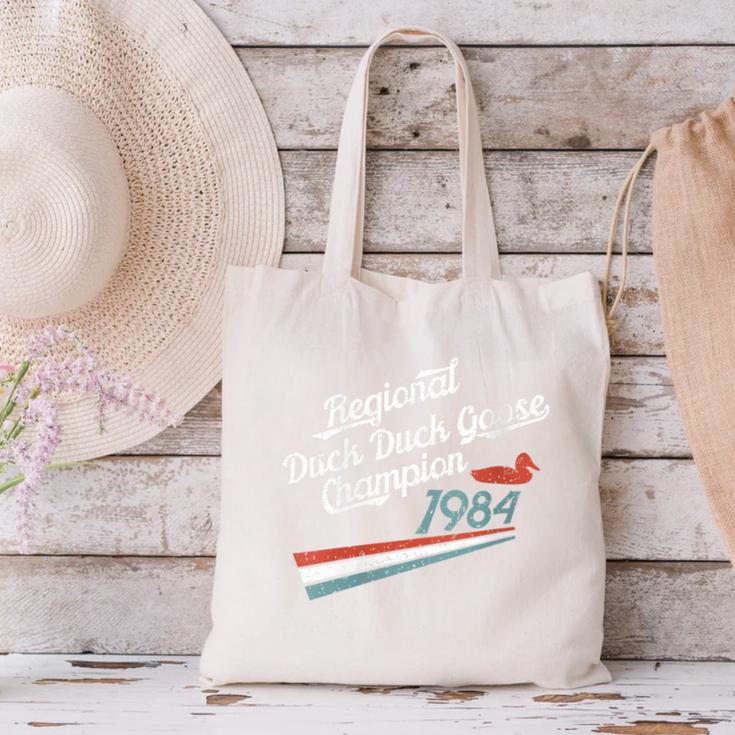 Nostalgia 80s Duck Goose Distressed Canvas Tote Bag