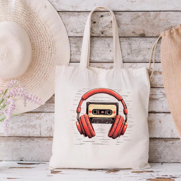 Nostalgia Cassette Men Women 80s 90s Retro Mixtape Tape Canvas Tote Bag