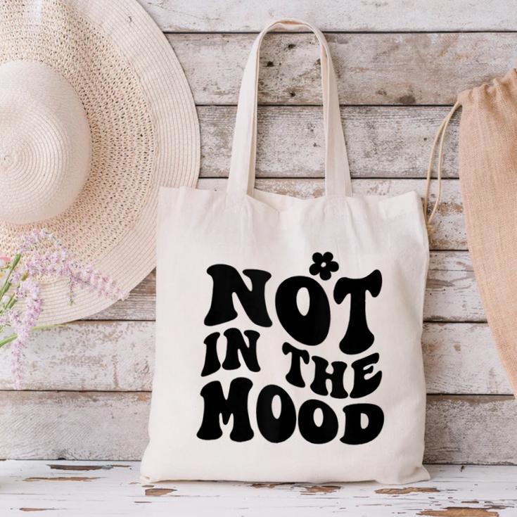 Not In The Mood Anti Social Introvert Sarcastic Retro Canvas Tote Bag