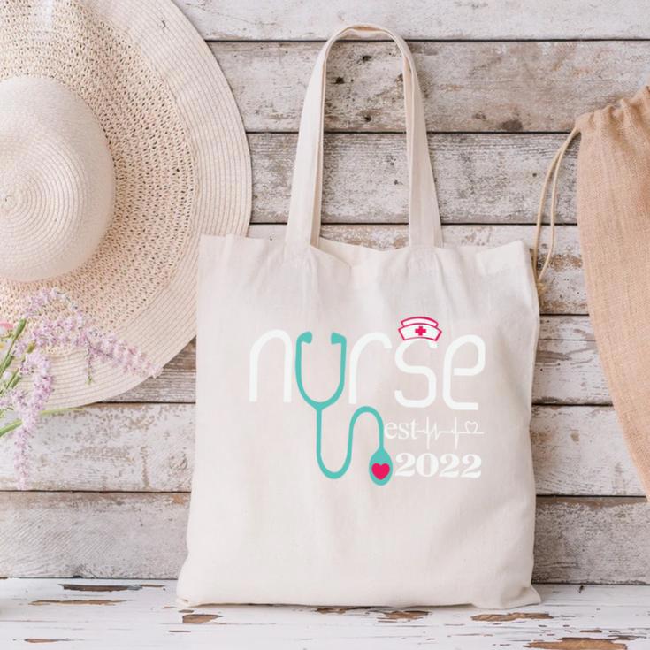 Nurse Est 2022 Rn Nursing School Graduation Graduate Canvas Tote Bag