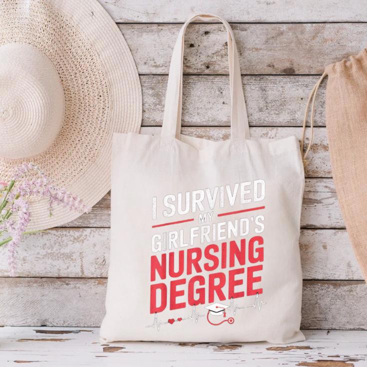 Nurse Graduation I Survived My Girlfriends Nursing Degree Canvas Tote Bag