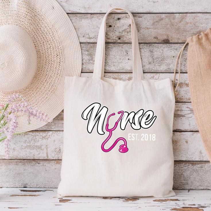 Nursing Graduation Nurse Est 2018 T-Shirt Canvas Tote Bag