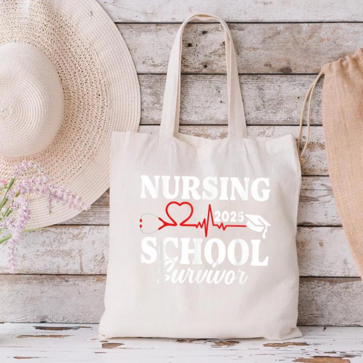 Nursing School Survivor 2025 RN ER Graduation Nurse Grad Canvas Tote Bag
