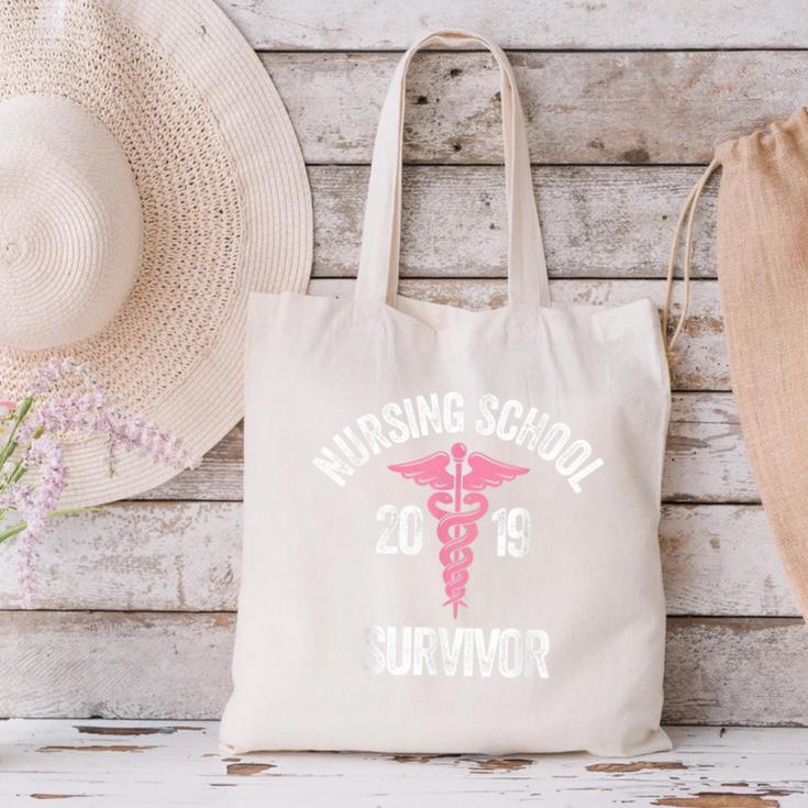 Nursing School Survivor Apparel Graduation Party Nurse RN Canvas Tote Bag
