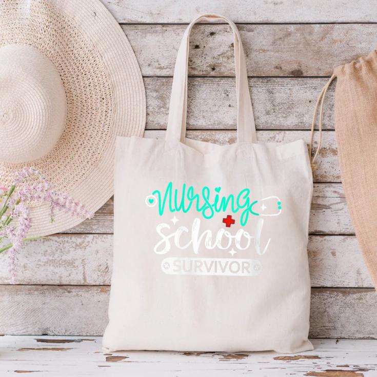 Nursing School Survivor RN Grad Nurse Graduation Student Canvas Tote Bag
