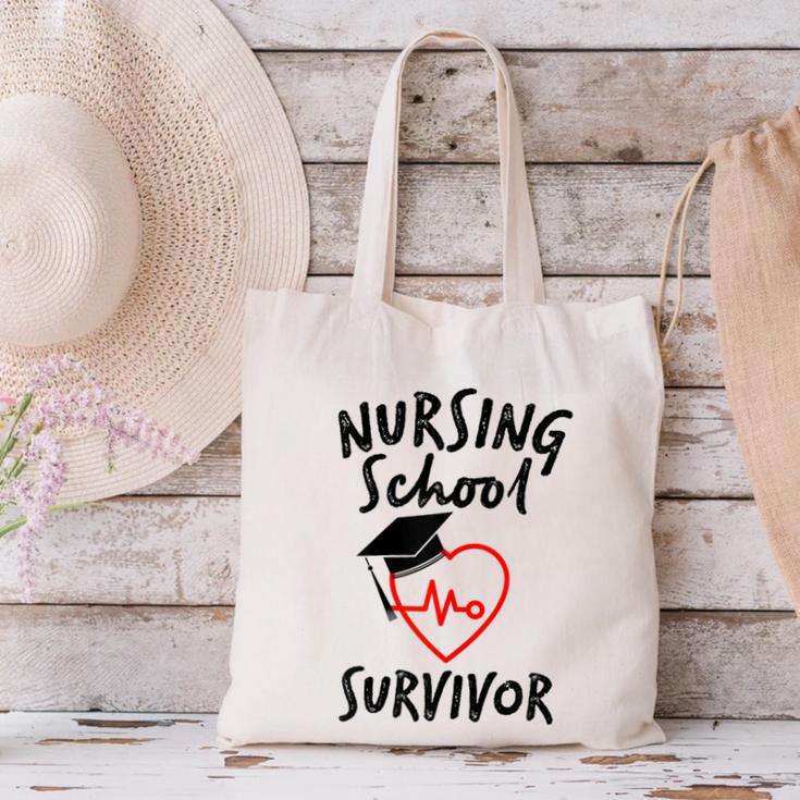Nursing School Survivor Women Graduation RN Gift Shirt Canvas Tote Bag