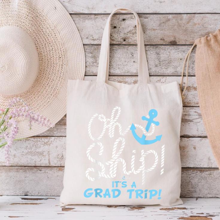 Oh Ship It's a Grad Trip Cruise Graduation T-Shirt T-Shirt Canvas Tote Bag