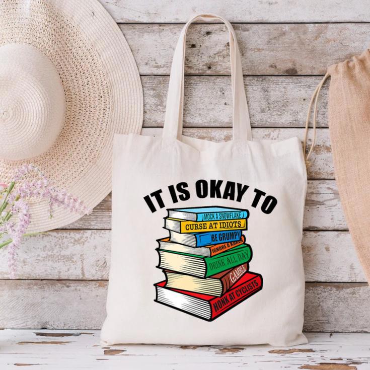 It Is Okay To Be a Grumpy Old Man Book Lover Premium Canvas Tote Bag