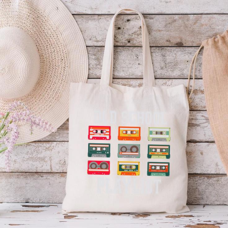 Old School Playlist Nostalgia Vibes Cassette Canvas Tote Bag Old School Playlist Nostalgia Vibes Cassette Canvas Tote Bag