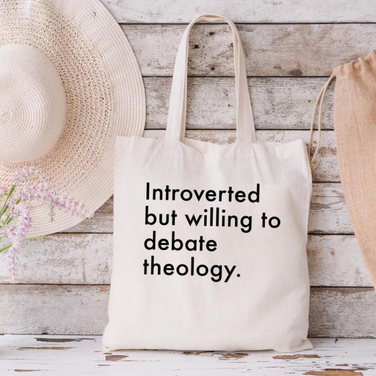 Theology Introvert Christian Conversation Starters Canvas Tote Bag Theology Introvert Christian Conversation Starters Canvas Tote Bag