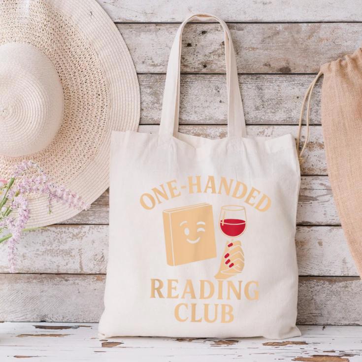 One-Handed Reading Club Smutty Book Lover Canvas Tote Bag