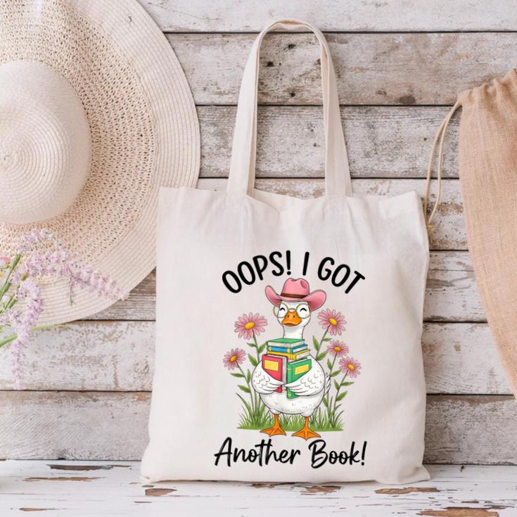 Oops I Got Another Book Cute Goose Librarian Reading Teacher Canvas Tote Bag