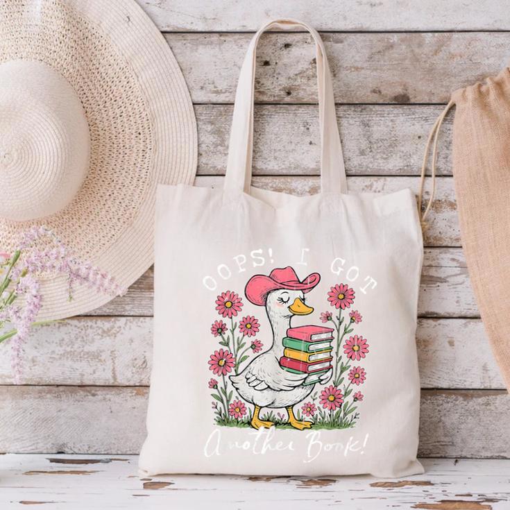 Oops I Got Another Book Goose Reading Humor Canvas Tote Bag Oops I Got Another Book Goose Reading Humor Canvas Tote Bag