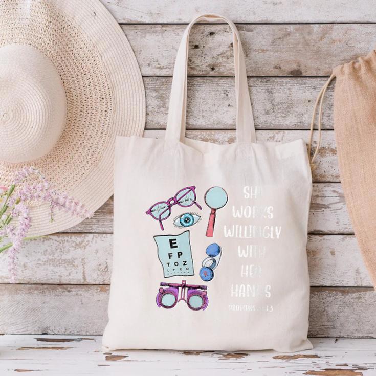 OptometryOphthalmology Eye Doctor Tee Optician Graduation Canvas Tote Bag