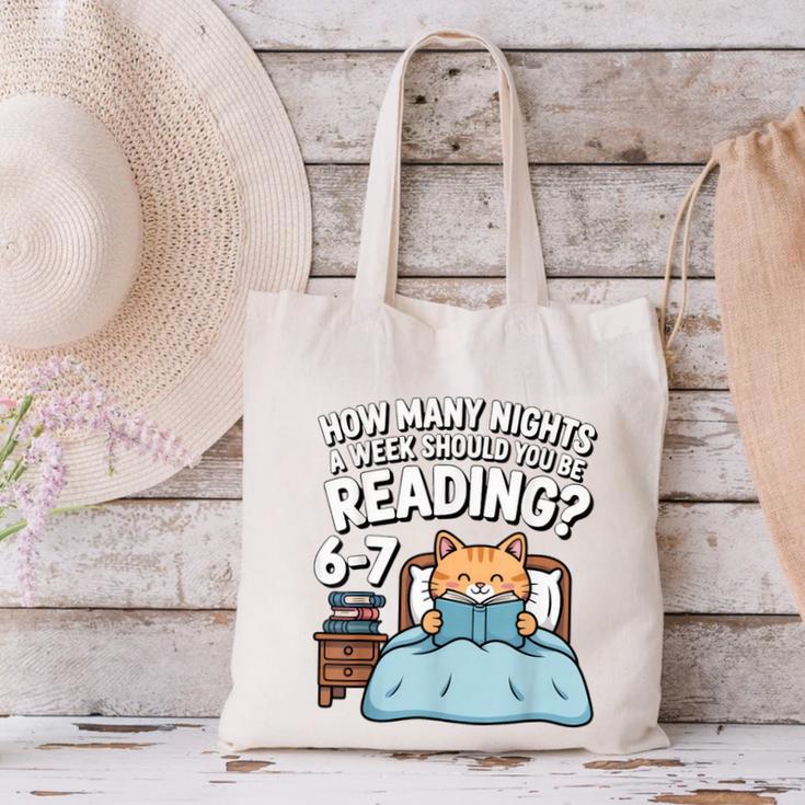 Orange Cat Reading Book 67 Six Seven Meme Canvas Tote Bag