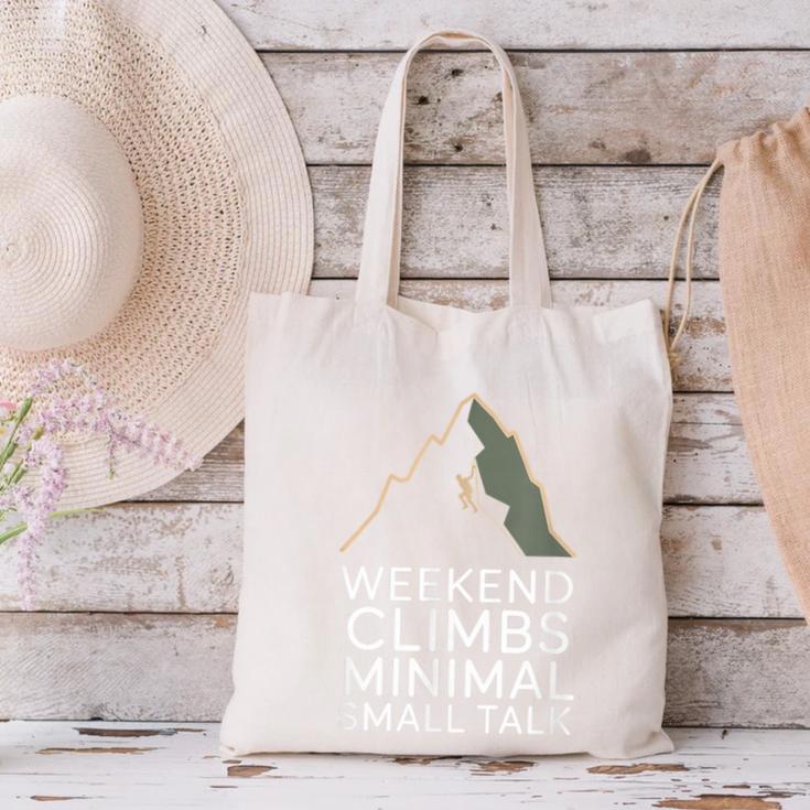 Outdoor Introvert Vibes Weekend Climber Canvas Tote Bag Outdoor Introvert Vibes Weekend Climber Canvas Tote Bag