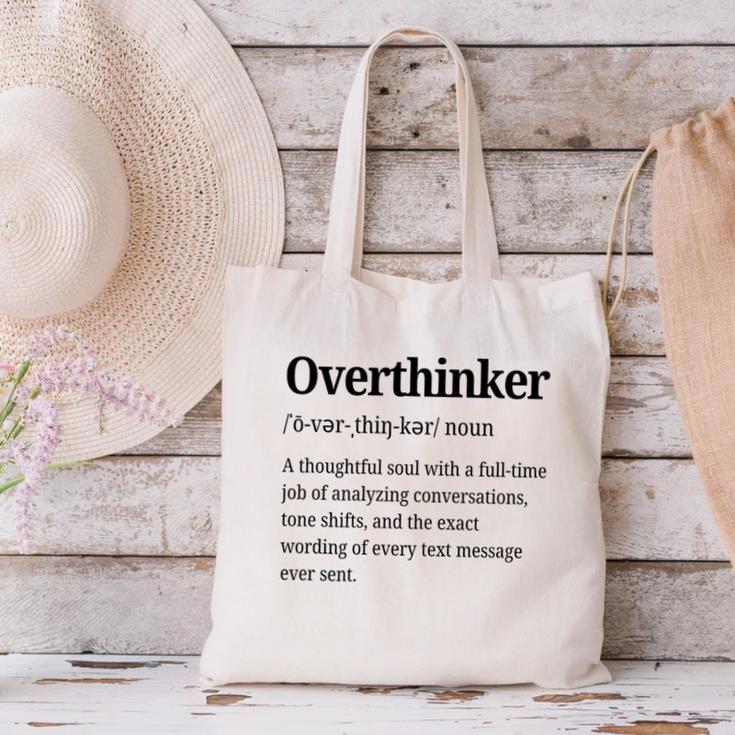 Overthinker Definition Anxiety Introvert Personality Premium Tri-Blend Canvas Tote Bag