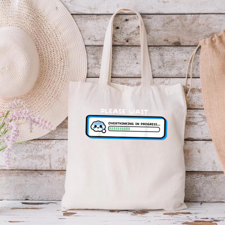 Overthinking In Progress Introvert Please Wait Canvas Tote Bag Overthinking In Progress Introvert Please Wait Canvas Tote Bag