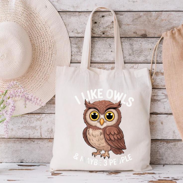 I Like Owls And Maybe 3 People Introvert Humor Casual Canvas Tote Bag I Like Owls And Maybe 3 People Introvert Humor Casual Canvas Tote Bag
