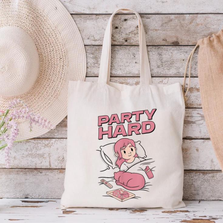 Party Hard Comfortable Stay At Home Introvert Canvas Tote Bag Party Hard Comfortable Stay At Home Introvert Canvas Tote Bag