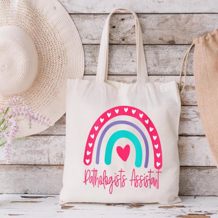 Pathologists' Assistant Graduation 2023 Boho Rainbow Canvas Tote Bag