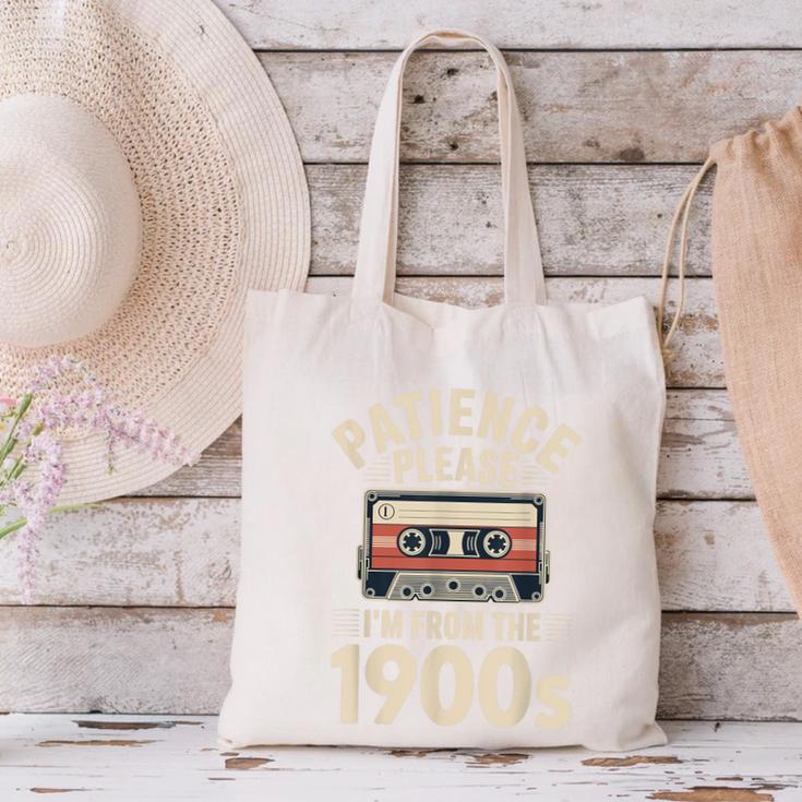 Patience Please I'm From The 1900s Cassette Canvas Tote Bag Patience Please I'm From The 1900s Cassette Canvas Tote Bag