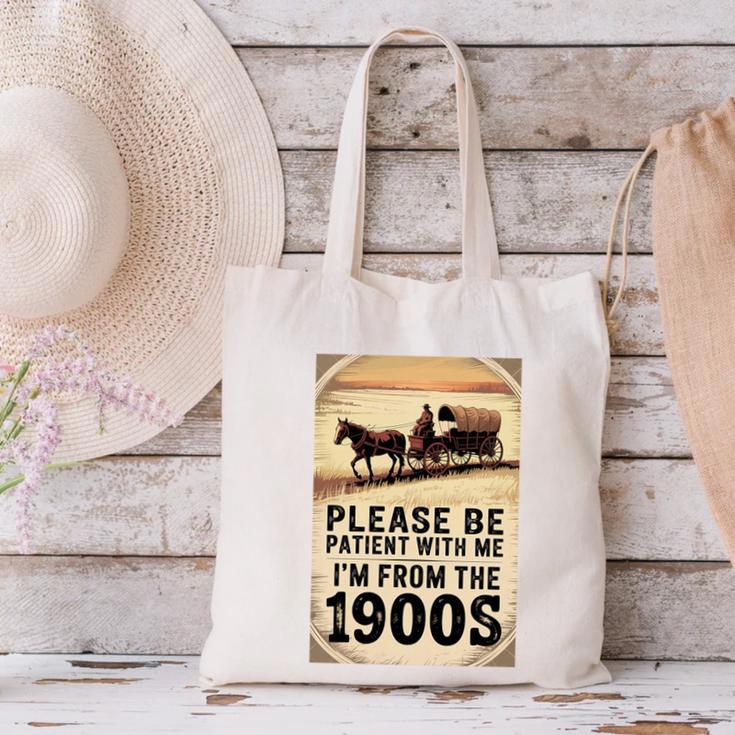 Be Patient With Me I'm From The 1900s Birthday Retirement Premium Tri-Blend Canvas Tote Bag