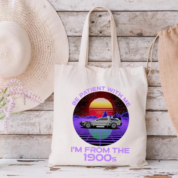 Be Patient With Me I'm From The 1900s Synthwave Premium Canvas Tote Bag