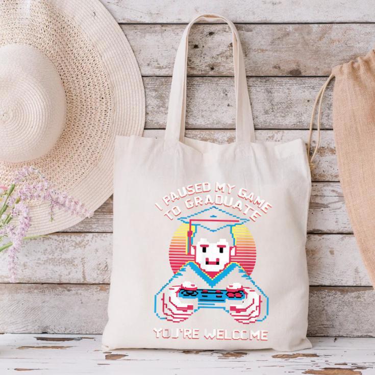 I Paused My Game To Graduate 2024 Gamer Graduation Canvas Tote Bag