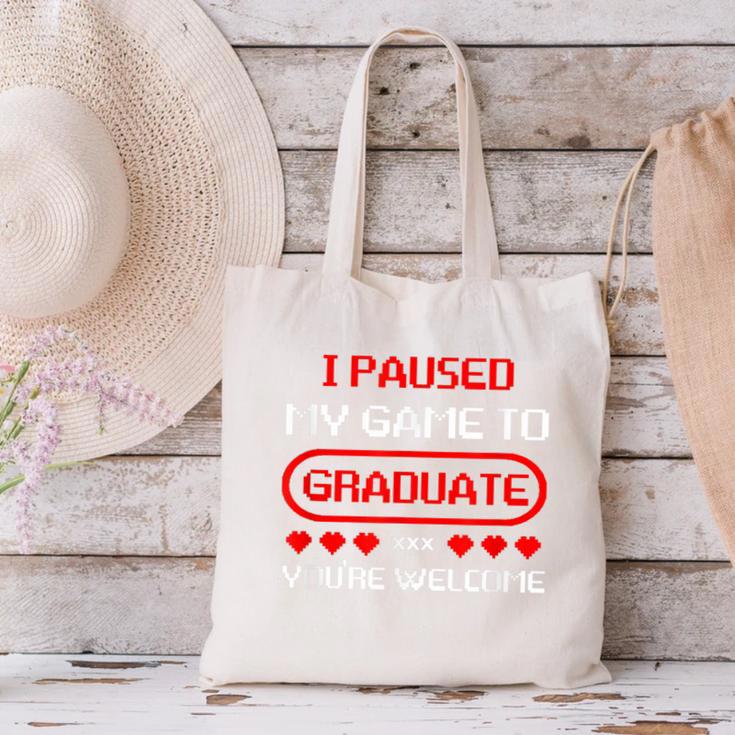 I Paused My Game To Graduate Graduation Canvas Tote Bag