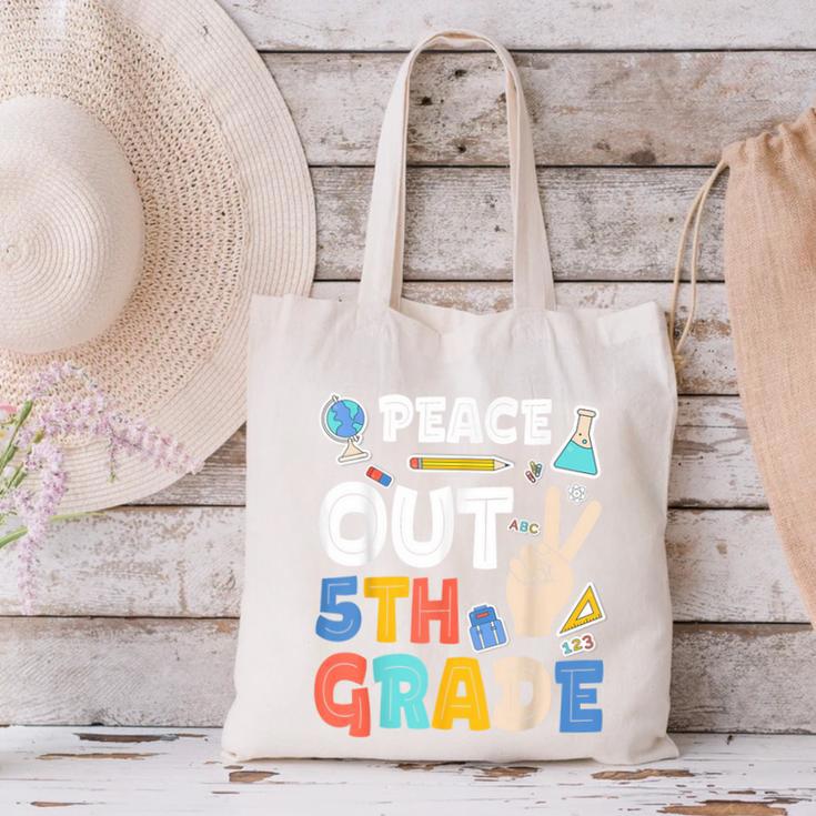 Peace Out 5th Grade Fifth Grade Graduation T-Shirt Canvas Tote Bag