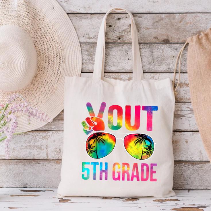 Peace Out 5th Grade Tie Dye Graduation Last Day Of School Canvas Tote Bag