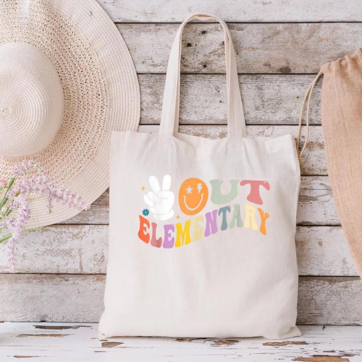 Peace Out Elementary Graduation Graduate Class Of 2025 Canvas Tote Bag