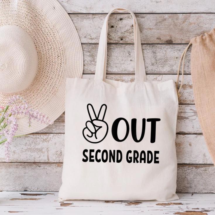 Peace Out Second Grade Last Day Of School Graduation Kids Canvas Tote Bag