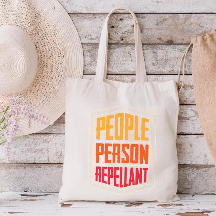 People Person Repellant Introvert Premium Canvas Tote Bag People Person Repellant Introvert Premium Canvas Tote Bag
