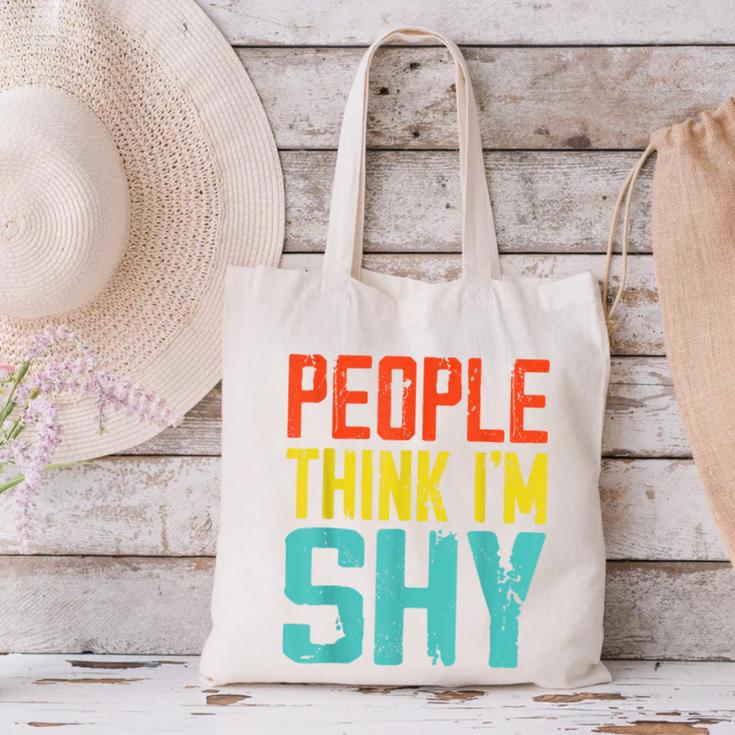 People Think I'm Shy I Introvert Canvas Tote Bag People Think I'm Shy I Introvert Canvas Tote Bag