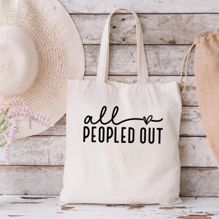 All Peopled Out Introvert Canvas Tote Bag All Peopled Out Introvert Canvas Tote Bag