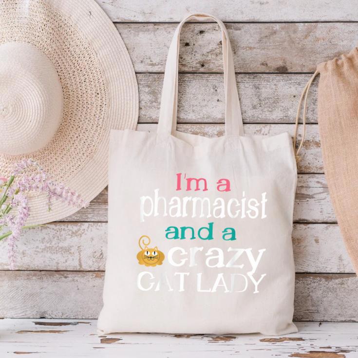 Pharmacist Cat Lady PharmD Women Graduation Canvas Tote Bag