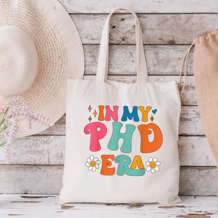 In My Phd Era Groovy Phd Graduation Future Doctor Canvas Tote Bag