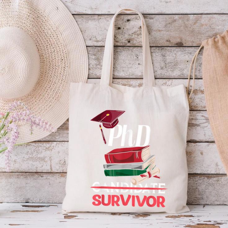 PhD PhD Graduation Gifts PhD Survivor T-Shirt Canvas Tote Bag