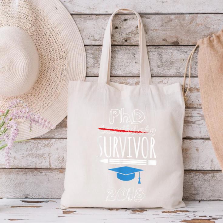 PhD Survivor 2018 Tshirt For PhD Graduates Graduation Gift Canvas Tote Bag