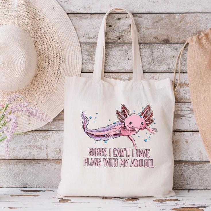I Have Plans With My Axolotl Salamander Introvert Canvas Tote Bag I Have Plans With My Axolotl Salamander Introvert Canvas Tote Bag
