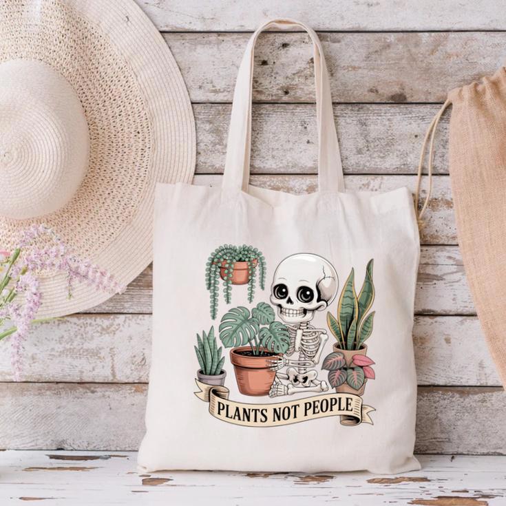 Plant Introvert Gardener Houseplant Botanical Women Men Kids Canvas Tote Bag