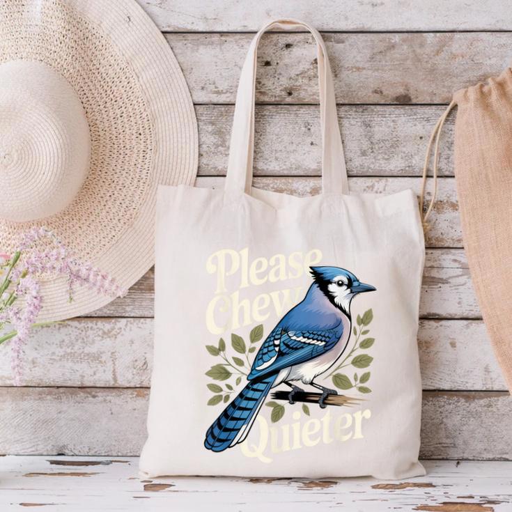Please Chew Quieter Introvert Christmas Bird Watcher Canvas Tote Bag Please Chew Quieter Introvert Christmas Bird Watcher Canvas Tote Bag