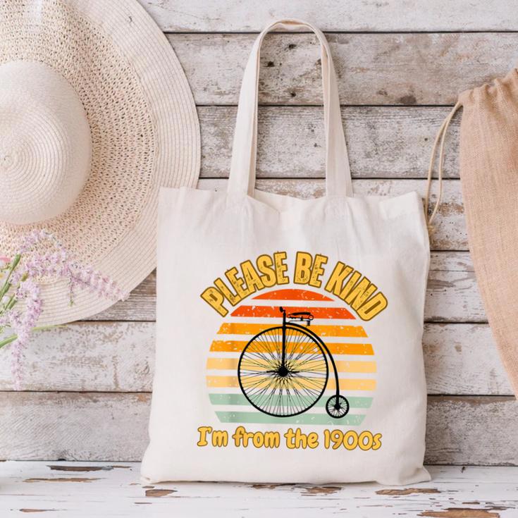 Please Be Kind I'm From The 1900s Penny Farthing Canvas Tote Bag