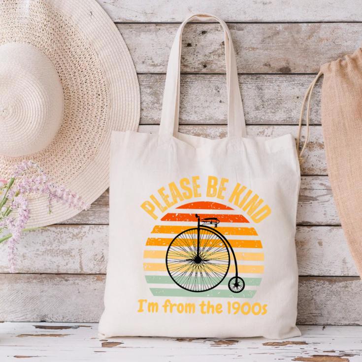 Please Be Kind I'm From The 1900s Penny Farthing Premium Canvas Tote Bag