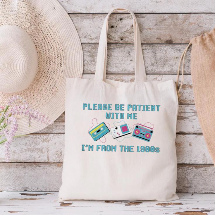 PLEASE BE PATIENT WITH ME I'M FROM THE 1900s 90s Meme Premium Tri-Blend Canvas Tote Bag PLEASE BE PATIENT WITH ME I'M FROM THE 1900s 90s Meme Premium Tri-Blend Canvas Tote Bag