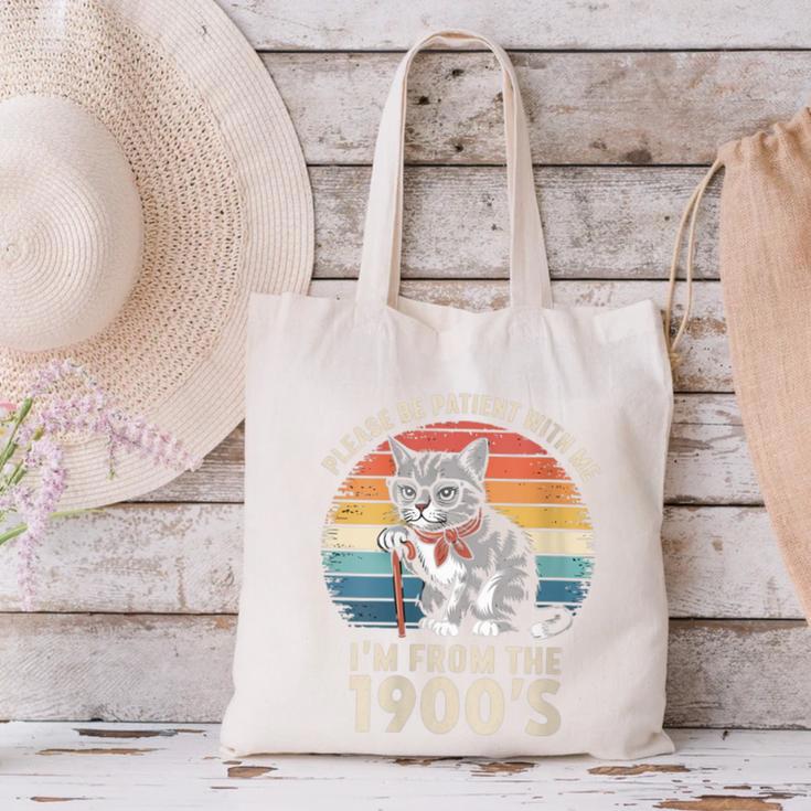 Please Be Patient With Me I'm From The 1900s Cat Canvas Tote Bag